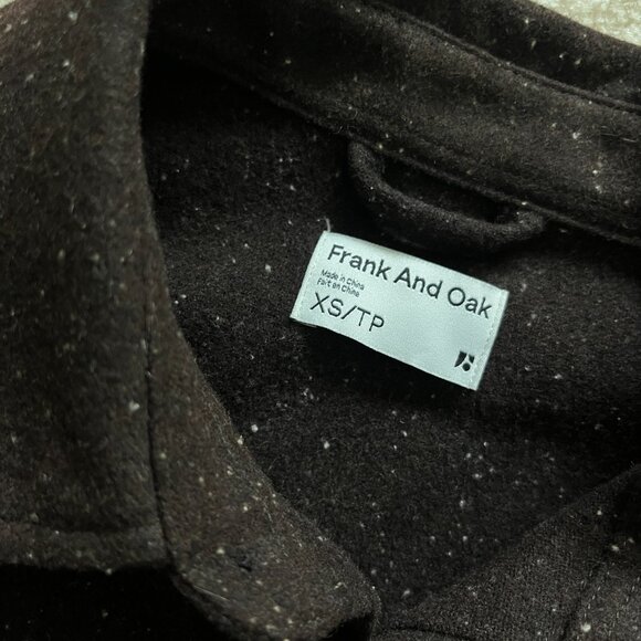 New Frank & Oak Brown Button-Down Shirt – XS, Unisex Fit – Tweed, Textured, Fall - Picture 3 of 10